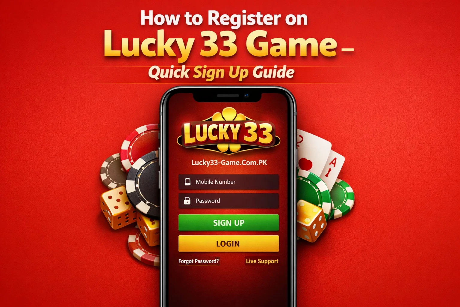 How to Register on Lucky 33 Game